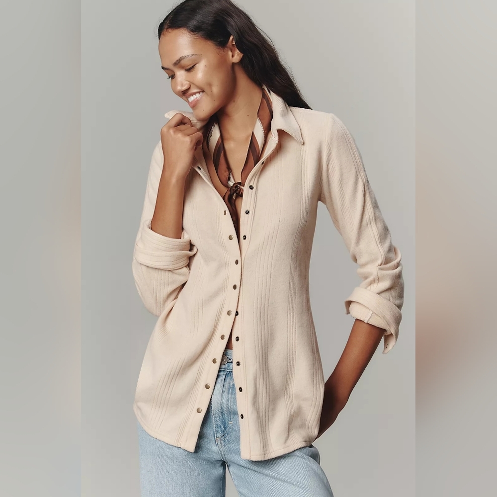 Pilcro Brushed Buttondown Cardigan Sweater